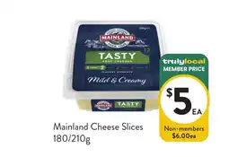 Foodworks Mainland Cheese Slices offer