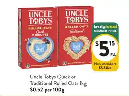 Foodworks Uncle Tobys Rolled Oats offer
