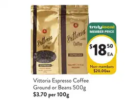 Foodworks Vittoria Espresso Coffee offer