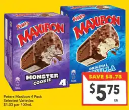 Supa Valu Peters maxibon offer