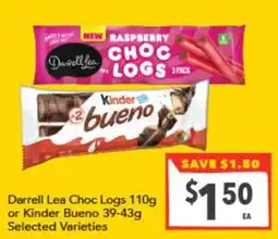 Supa Valu Darrell Lea Choc Logs offer