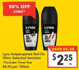 Supa Valu Lynx Antiperspirant Roll-On offer