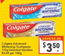 Supa Valu Colgate Advanced Whitening Toothpaste Selected Varieties offer