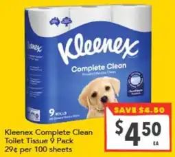 Supa Valu Kleenex Complete Clean Toilet Tissue offer
