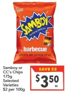 Supa Valu Samboy barbecue chips offer