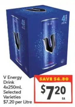 Supa Valu V Energy Drink Selected Varieties offer