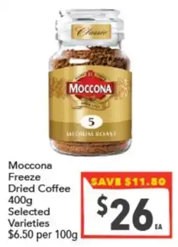 Supa Valu Moccona Freeze Dried Coffee Selected Varieties offer
