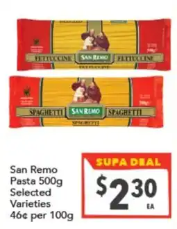 Supa Valu San Remo Pasta offer