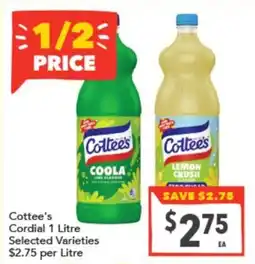 Supa Valu Cottee's Cordial 1 Litre offer