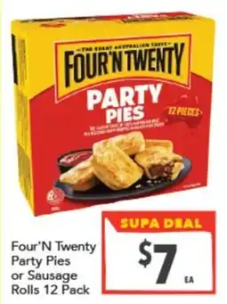 Supa Valu Four'n Twenty Party Pies offer