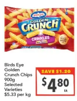 Supa Valu Birds Eye Golden Crunch Chips offer