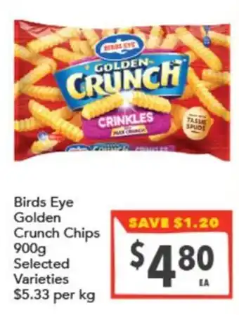 Supa Valu Birds Eye Golden Crunch Chips offer