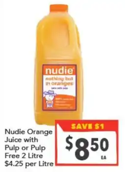 Supa Valu Nudie Orange Juice with Pulp offer