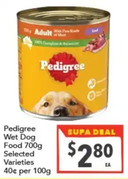 Supa Valu Pedigree Wet Dog Food offer