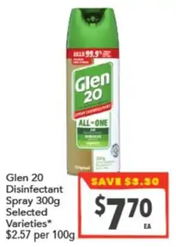 Supa Valu Glen 20 Disinfectant Spray offer