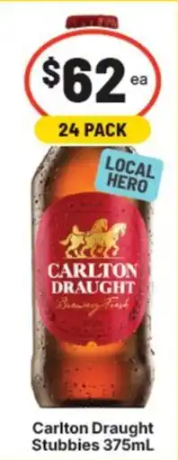 Supa Valu Carlton Draught Stubbies offer