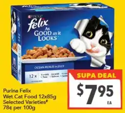 Supa Valu Purina Felix Wet Cat Food Selected Varieties offer