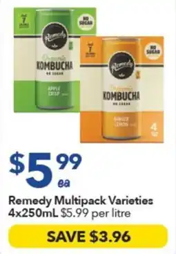 Ritchies Remedy Kombucha Varieties offer