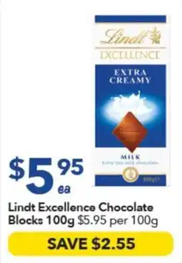 Ritchies Lindt Excellence Chocolate Blocks offer