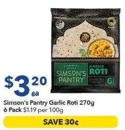 Ritchies Simson's Pantry Garlic Roti offer