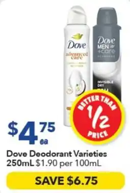 Ritchies Dove Deodorant Varieties offer