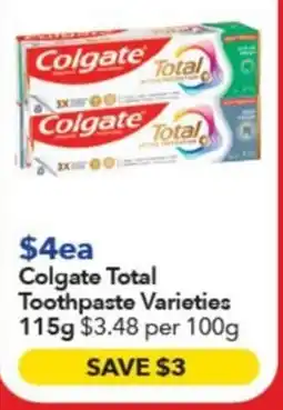 Ritchies Colgate Total Toothpaste Varieties offer