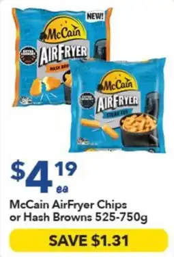 Ritchies McCain AirFryer Chips or Hash Browns offer