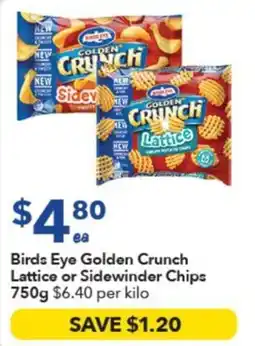 Ritchies Birds Eye Golden Crunch Lattice or Sidewinder Chips offer