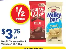 Ritchies Nestlé Chocolate Block Varieties offer