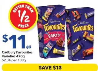 Cadbury Favourites Varieties