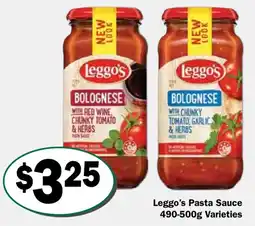 Friendly Grocer Leggo's Pasta Sauce Varieties offer
