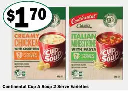 Friendly Grocer Continental Cup A Soup 2 Serve Varieties offer