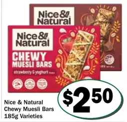 Friendly Grocer Nice & Natural Chewy Muesli Bars Varieties offer
