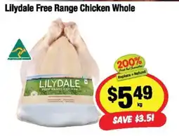 CORNETTS Lilydale Free Range Chicken Whole offer