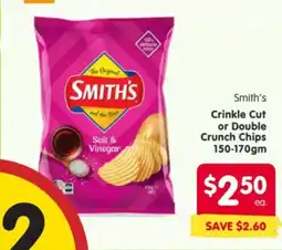 Spar Smith's Crinkle Cut or Double Crunch Chips offer