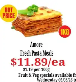 Farmer Jack's Amore Fresh Pasta Meals offer