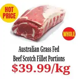 Farmer Jack's Australian Grass Fed Beef Scotch Fillet Portions offer
