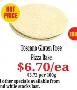 Farmer Jack's Toscano Gluten Free Pizza Base offer
