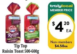 Farmer Jack's Tip Top Raisin Toast offer