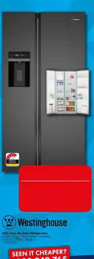 The Good Guys Westinghouse 596L Side-By-Side Refrigerator offer