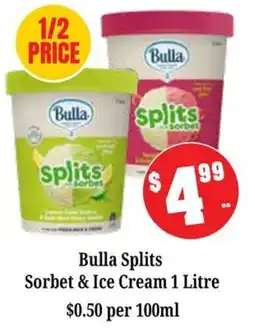 Farmer Jack's Bulla Splits Sorbet & Ice Cream offer