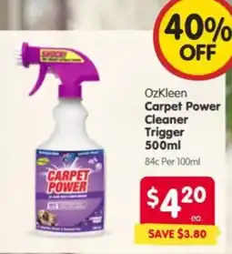 Spar OzKleen Carpet Power Cleaner Trigger offer