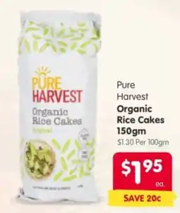 Spar Pure Harvest Organic Rice Cakes offer