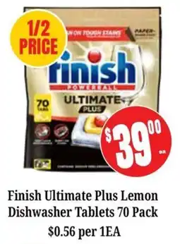 Farmer Jack's Finish Ultimate Plus Lemon Dishwasher Tablets offer