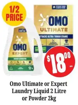 Farmer Jack's Omo Ultimate or Expert Laundry Liquid or Powder offer