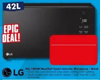 The Good Guys LG 42L 1200W NeoChef Smart Inverter Microwave - Black offer