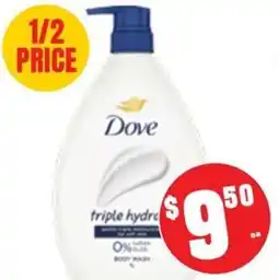 Farmer Jack's Dove triple hydro body wash offer