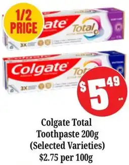 Farmer Jack's Colgate Total Toothpaste offer