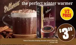 Farmer Jack's Vittoria Chocochino Drinking Chocolate Sachets offer