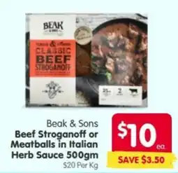 Spar Beak & Sons Beef Stroganoff offer